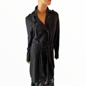 Cabi Sweater Trench Coat Womens Size XL Black